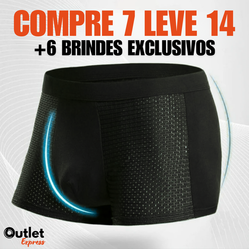 KIT 14 CUECAS SKY HERO DE FIBRA DE BAMBU [PAGUE 7 LEVE 14] + BRINDES EXCLUSIVOS (6 MEIAS LUPO)