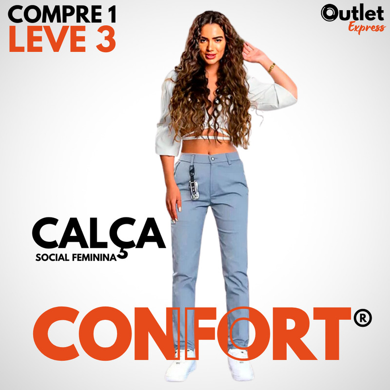 Calça Social Feminina Confort® [COMPRE 1 LEVE 3] + BRINDE EXCLUSIVO