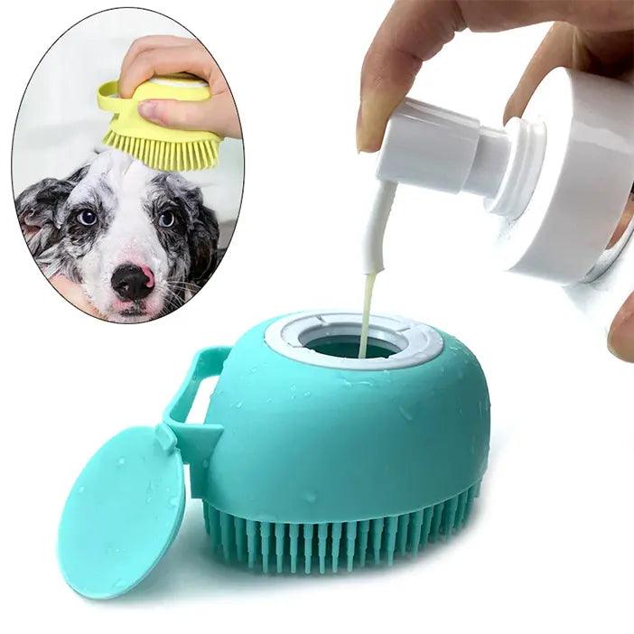 Escova De Banho Silicone - Para Pets 3 Em 1